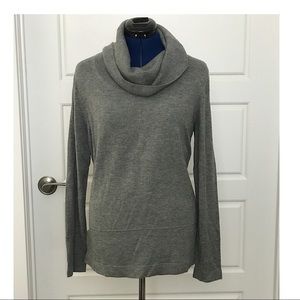 Loft Grey Cowl Neck Sweater Sz L NWT